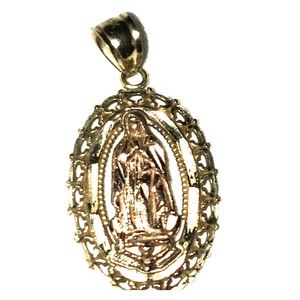 10k Yellow/ Rose Gold Mary Charm